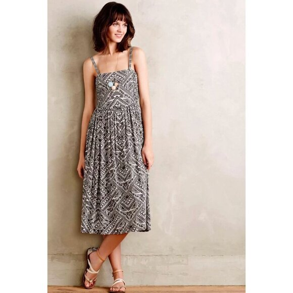 Corey Lynn Calter Anthropologie Dress Sketchbook Midi Aztec Sundress Vacation L - Picture 3 of 12